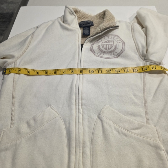 Polo Jeans Company Ralph Lauren Cream Zip-Up Jacket with Logo Small - Picture 8 of 9